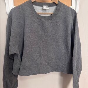 Lee Charcoal Long Sleeve Cropped Sweatshirt